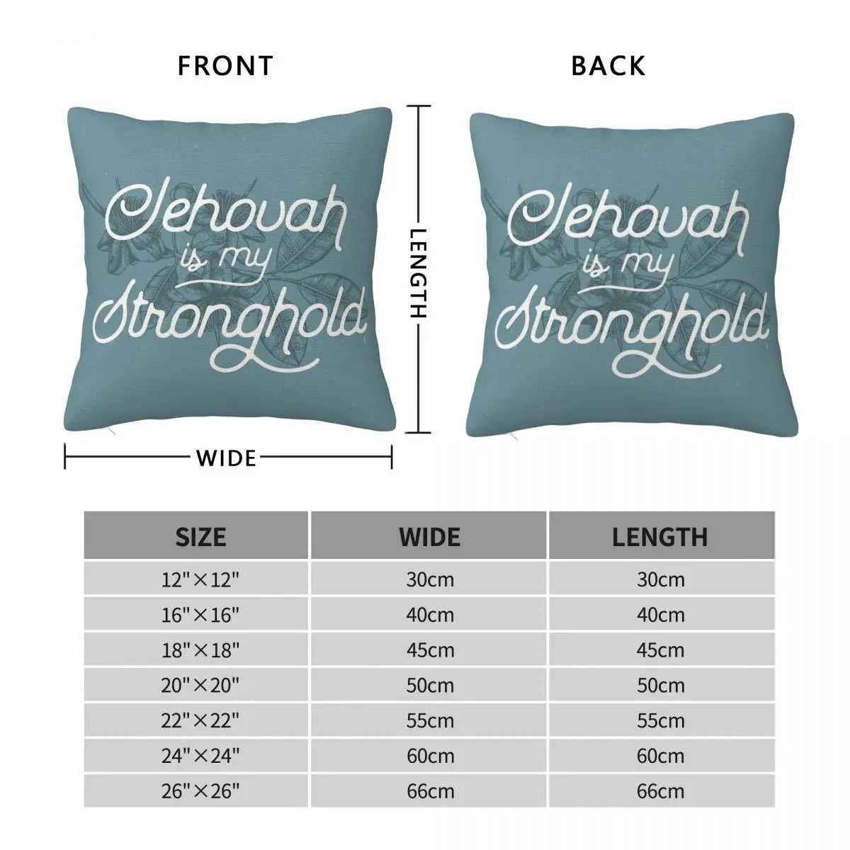 "Jehovah Is My Stronghold" Pillowcase - Psalm 27:1 (2nd Design)